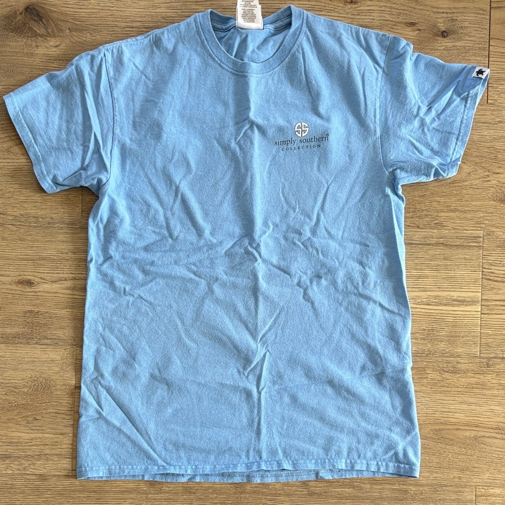 Simply Southern Light Blue Tee with Cow Trio Graphic - Picture 2 of 3